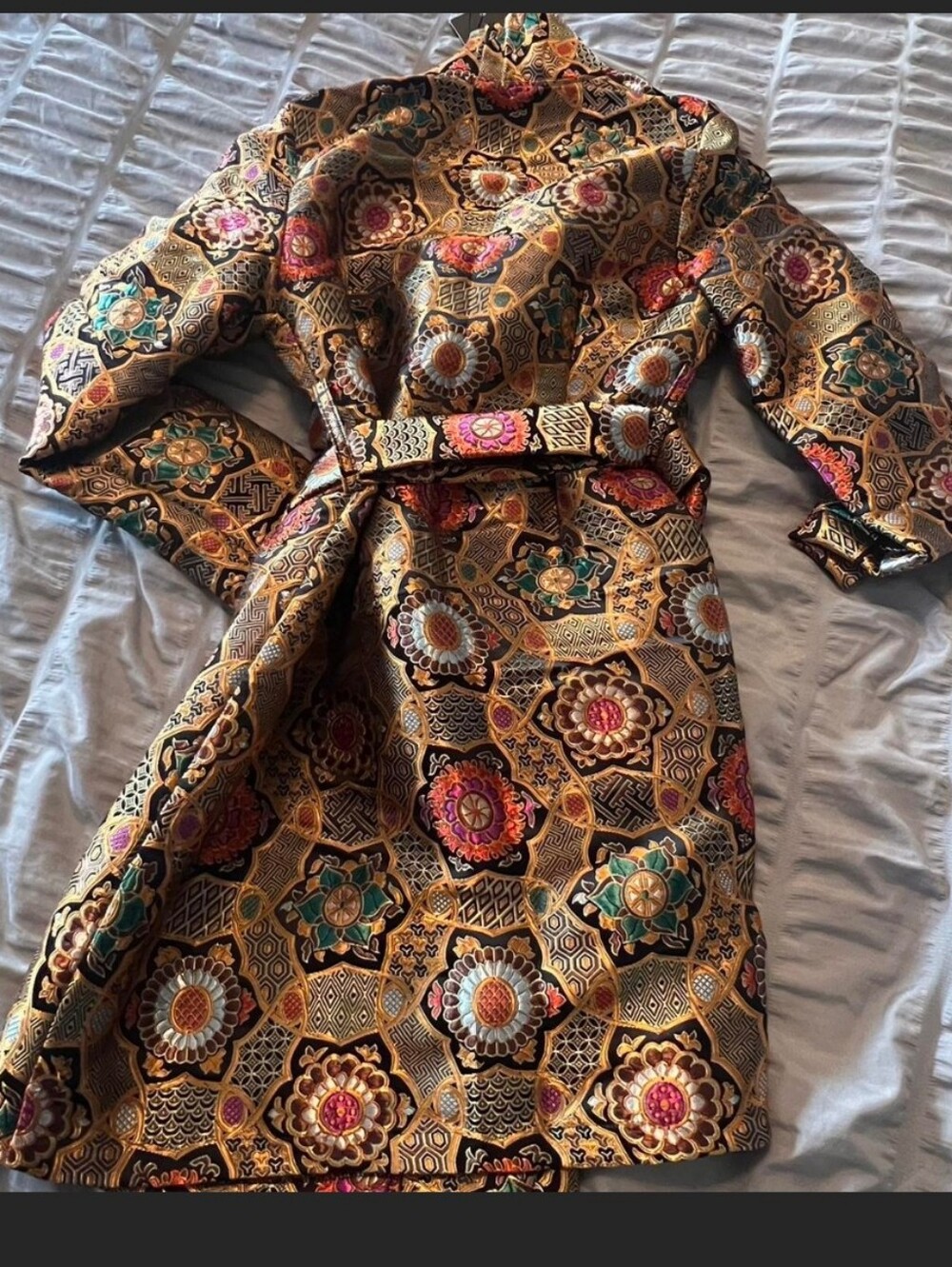 Gold Jaquard Blazer Dress - Picture 3 of 5
